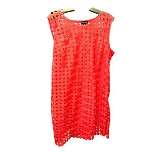 Tribal Femme Coral Lace‎ Like Overlay Solid Coral Orange liner